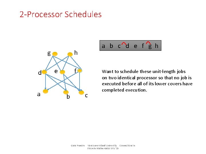 2 -Processor Schedules g d a a b c d e f g h