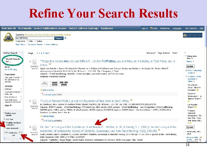 Refine Your Search Results 16 