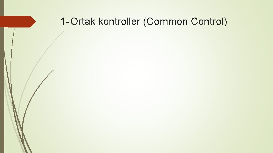 1 - Ortak kontroller (Common Control) 