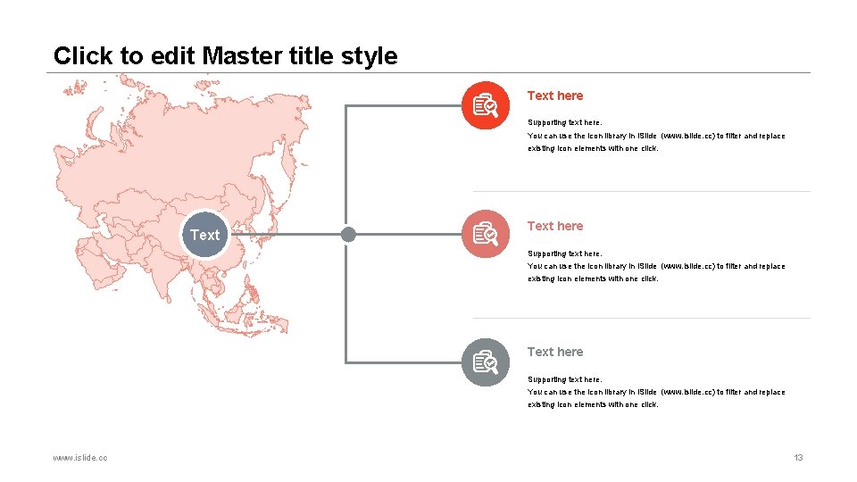 Click to edit Master title style Text here Supporting text here. You can use