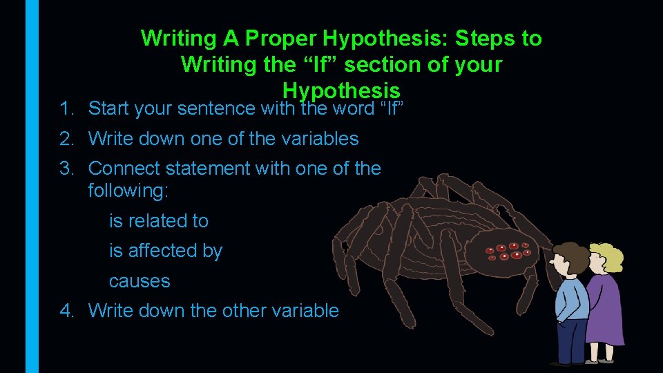 Writing A Proper Hypothesis: Steps to Writing the “If” section of your Hypothesis 1.