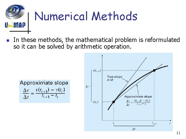 Numerical Methods n In these methods, the mathematical problem is reformulated so it can Numerical Methods n In these methods, the mathematical problem is reformulated so it can