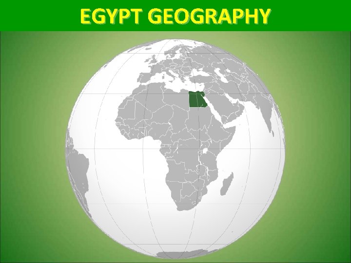 EGYPT GEOGRAPHY 