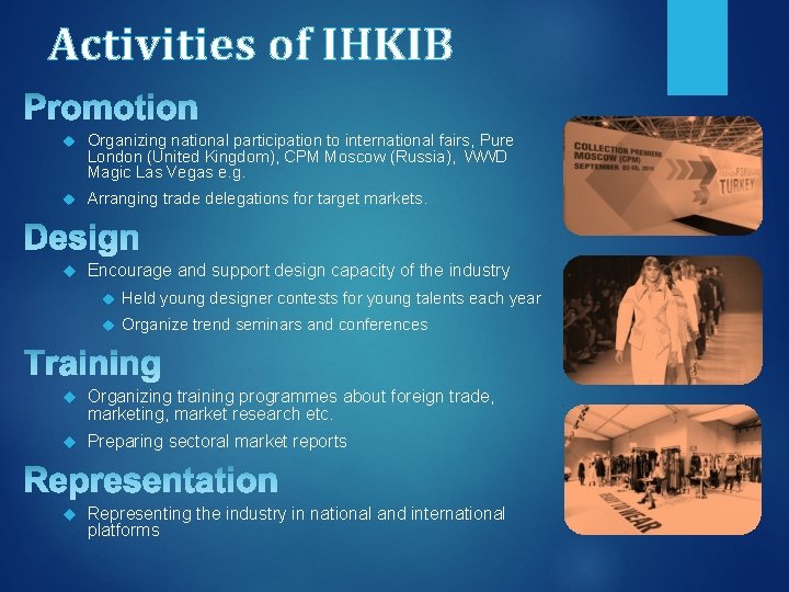 Activities of IHKIB Organizing national participation to international fairs, Pure London (United Kingdom), CPM