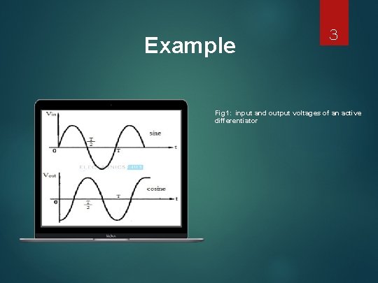 Example 3 Fig 1: input and output voltages of an active differentiator 
