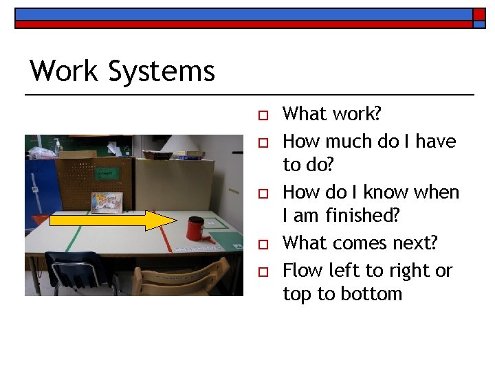 Work Systems o o o What work? How much do I have to do?