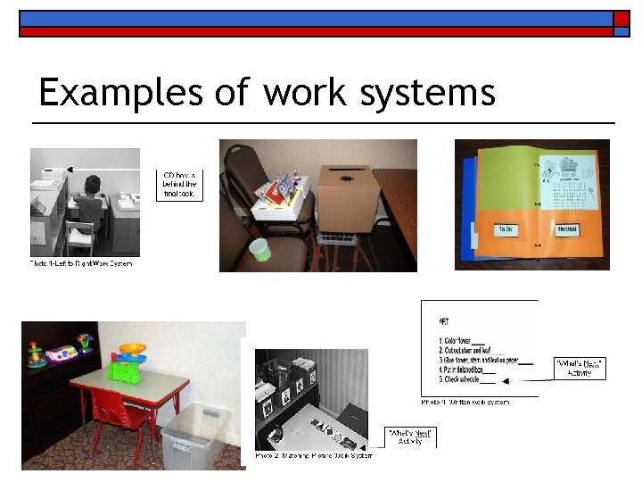 Examples of work systems 