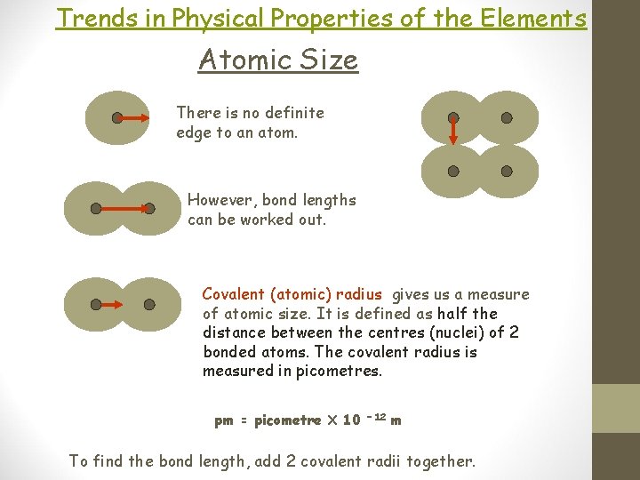 Trends in Physical Properties of the Elements Atomic Size There is no definite edge
