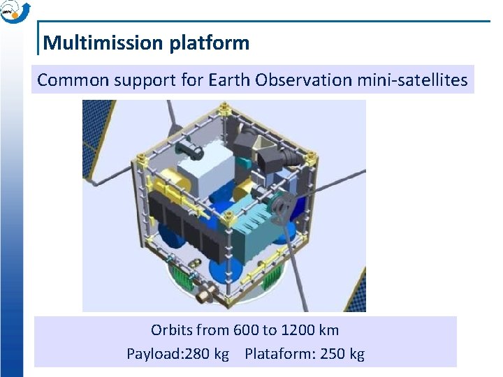 Multimission platform Common support for Earth Observation mini-satellites Orbits from 600 to 1200 km