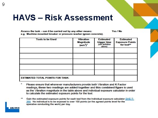 9 HAVS – Risk Assessment 9 HAVS – Risk Assessment