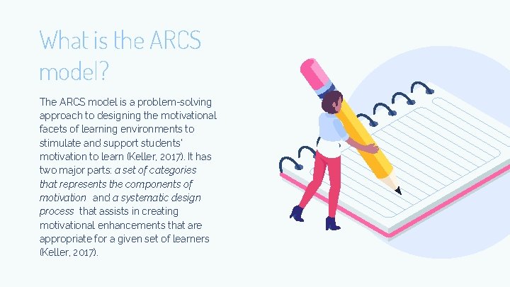 What is the ARCS model? The ARCS model is a problem-solving approach to designing