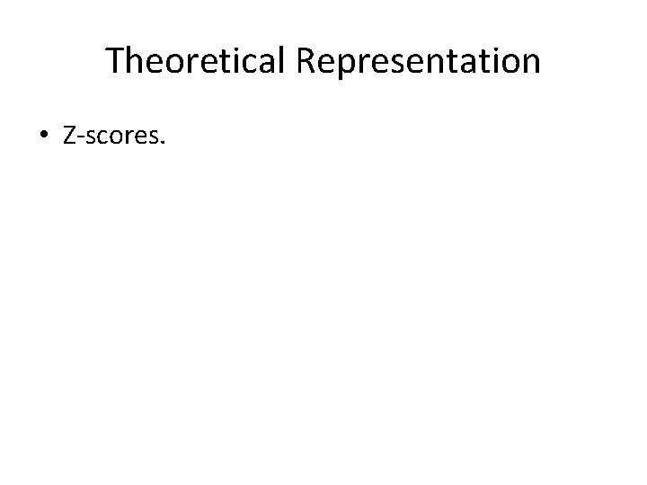 Theoretical Representation • Z-scores. 