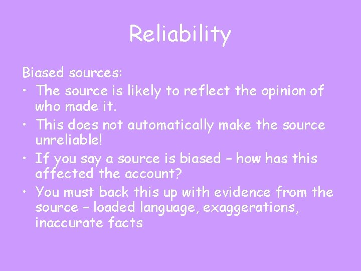 Which Source Is Likely To Be The Least Biased Source Enquiry Skills reliability Aims To understand sources