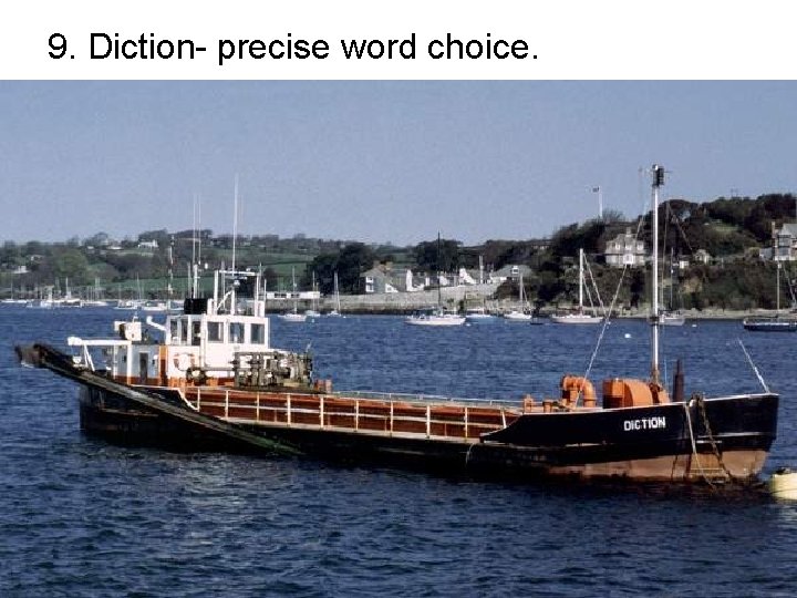 9. Diction- precise word choice. 