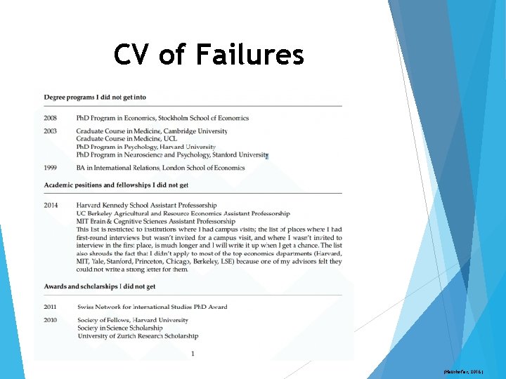 CV of Failures (Haushofer, 2016) 