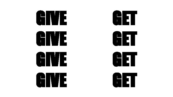 GIVE GET GET GIVE GET GET