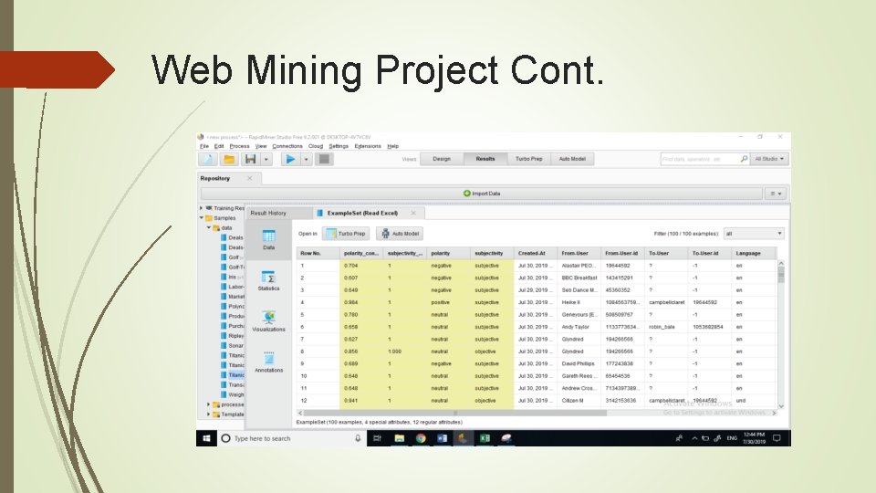 Web Mining Project Cont. 