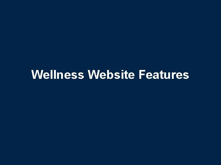 Wellness Website Features 