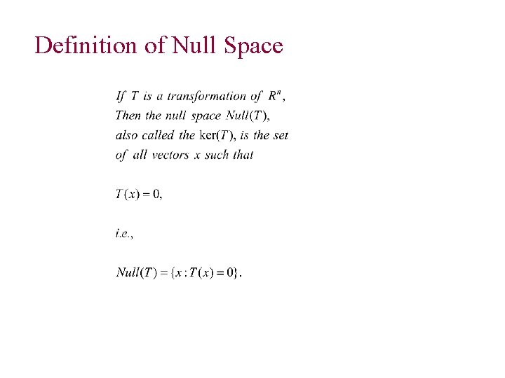 Definition of Null Space 