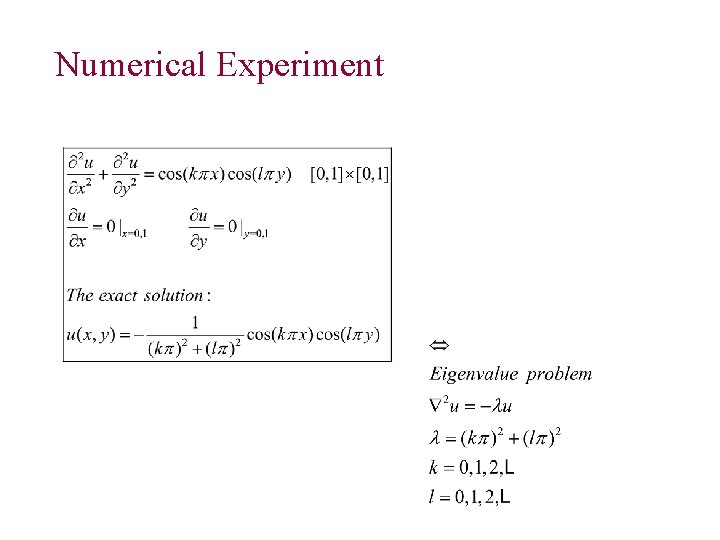 Numerical Experiment 