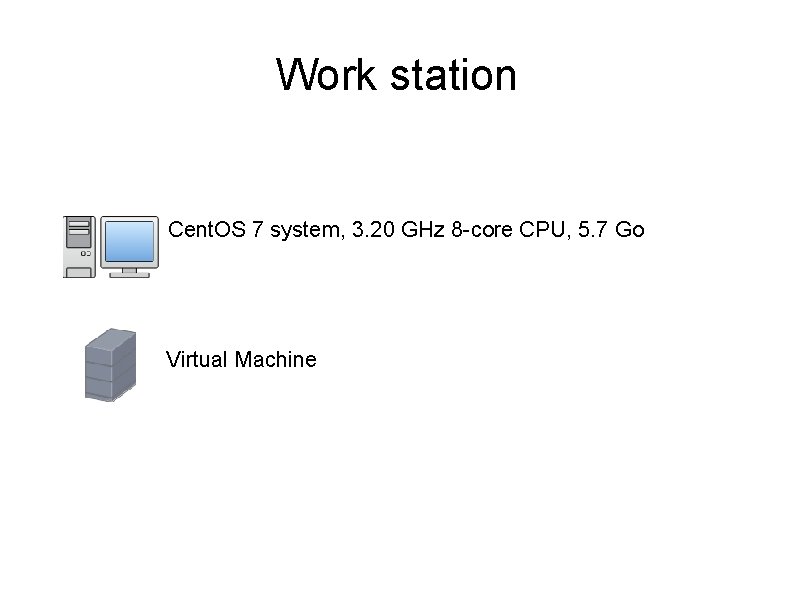 Work station Cent. OS 7 system, 3. 20 GHz 8 -core CPU, 5. 7