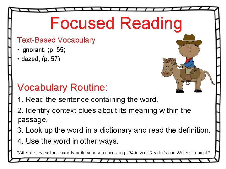 Reading Objectives Unit 2 Lesson 10 Module A