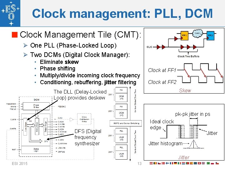 Clock management: PLL, DCM Clock Management Tile (CMT): Ø One PLL (Phase-Locked Loop) Ø