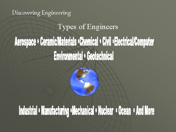 Discovering Engineering Types of Engineers 