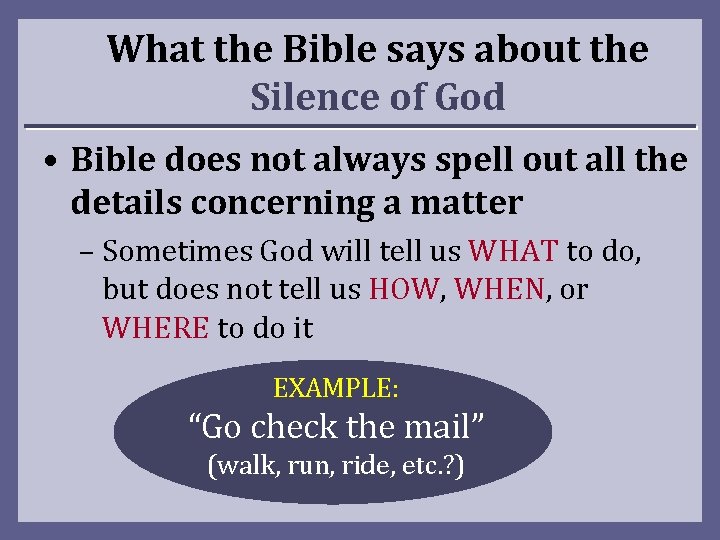 What the Bible says about the Silence of God • Bible does not always