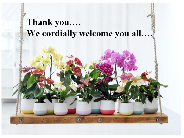 Thank you…. We cordially welcome you all…. 