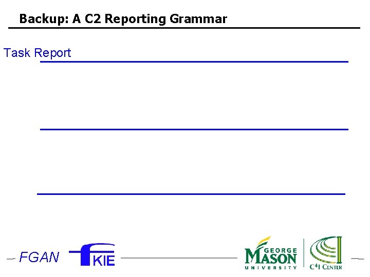 Backup: A C 2 Reporting Grammar Task Report FGAN 