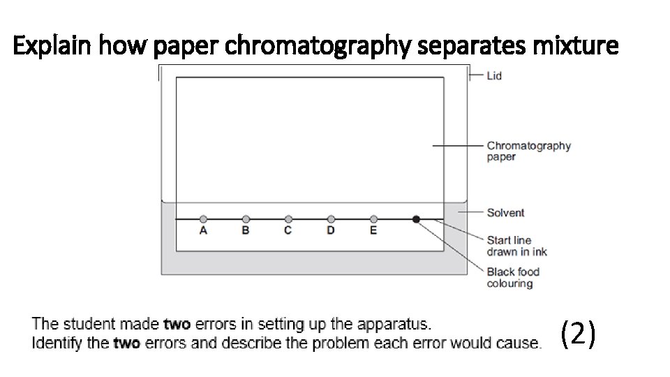 Paper chromatography Do Now Copy and label parts