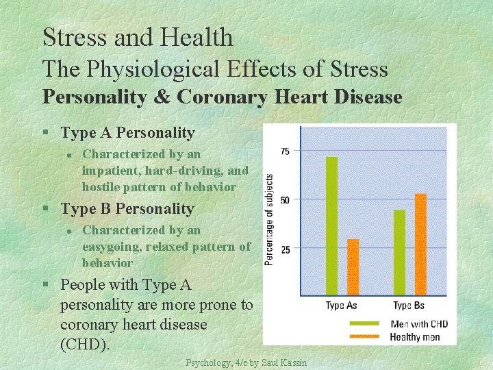 Stress and Health The Physiological Effects of Stress Personality & Coronary Heart Disease §