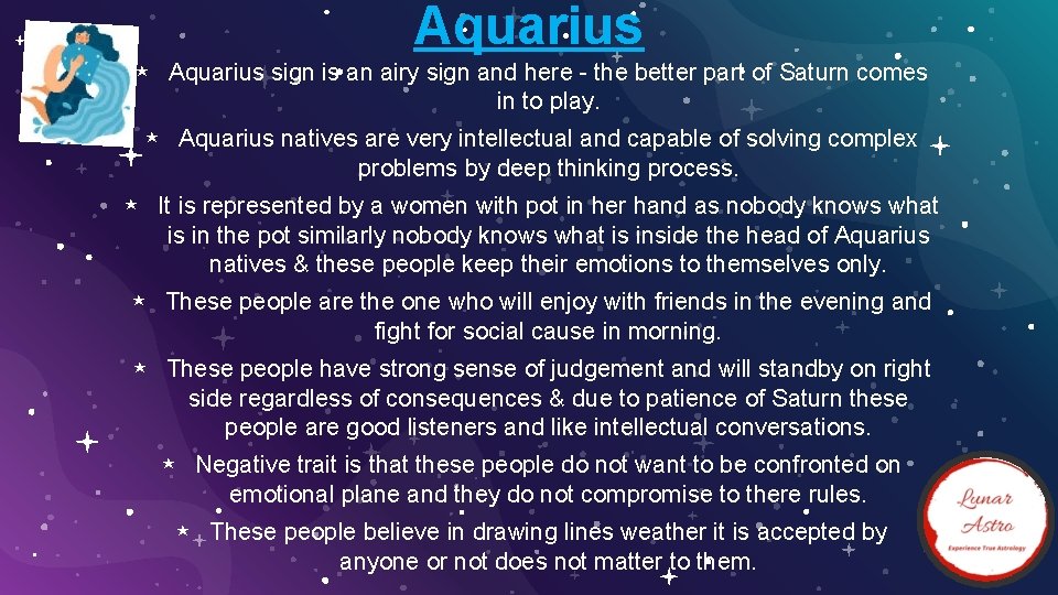 Aquarius ⋆ Aquarius sign is an airy sign and here - the better part