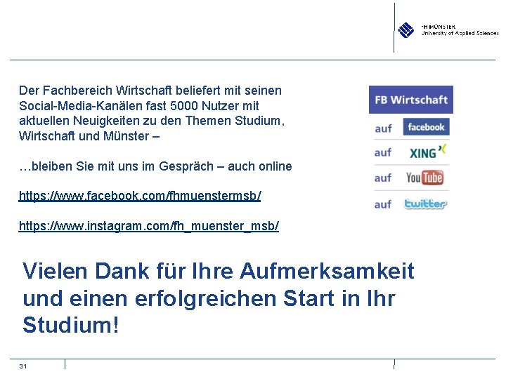 Der Fachbereich Wirtschaft beliefert mit seinen Social-Media-Kanälen fast 5000 Nutzer mit aktuellen Neuigkeiten zu