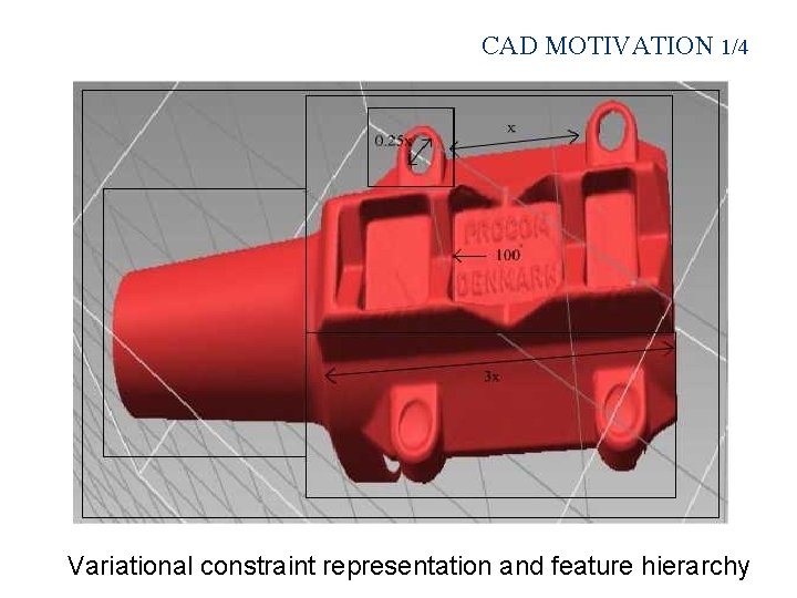 CAD MOTIVATION 1/4 Variational constraint representation and feature hierarchy 