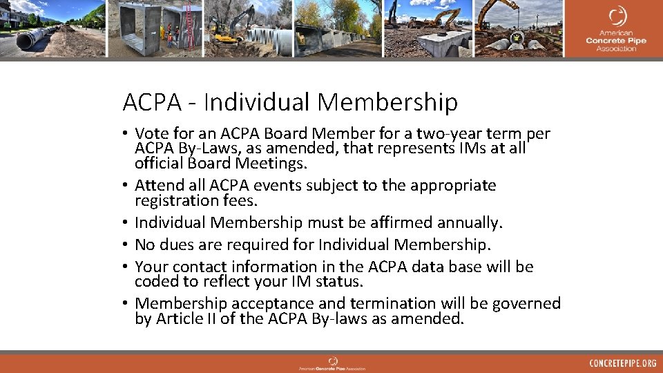 ACPA - Individual Membership • Vote for an ACPA Board Member for a two-year