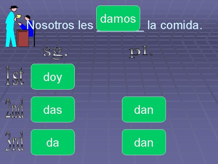 damos Nosotros les _______ la comida. doy das dan da dan 