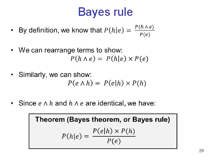 Bayes rule • 29 
