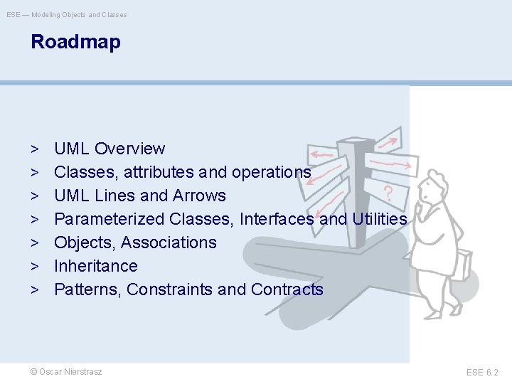 ESE — Modeling Objects and Classes Roadmap > UML Overview > Classes, attributes and