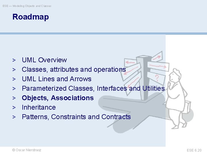 ESE — Modeling Objects and Classes Roadmap > UML Overview > Classes, attributes and