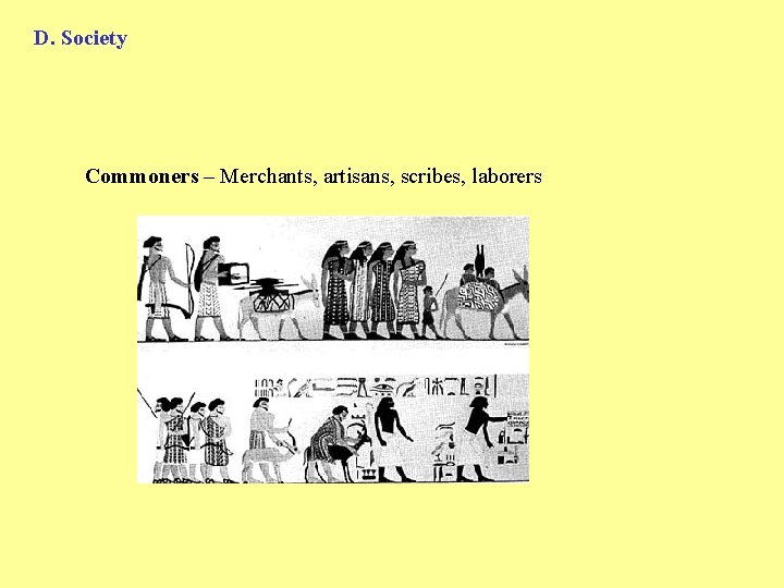 D. Society Commoners – Merchants, artisans, scribes, laborers 