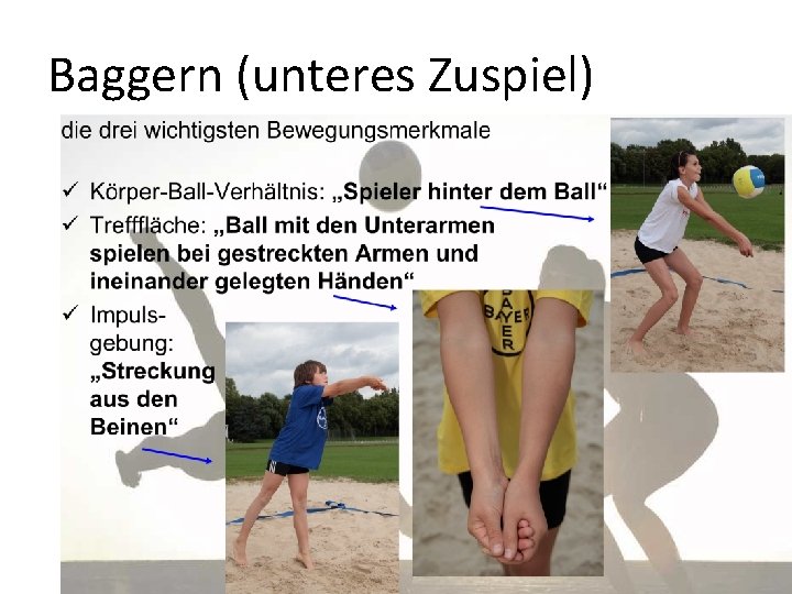 Baggern (unteres Zuspiel) 