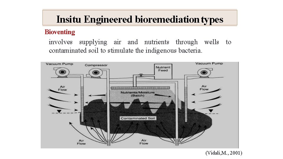 6/23/2014 31 Insitu Engineered bioremediation types Bioventing involves supplying air and nutrients through wells