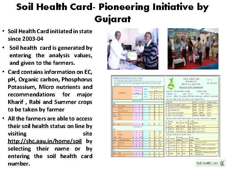 Soil Health Card- Pioneering Initiative by Gujarat • Soil Health Card initiated in state