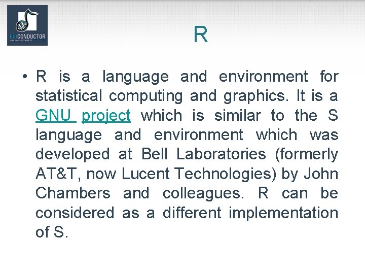 R • R is a language and environment for statistical computing and graphics. It