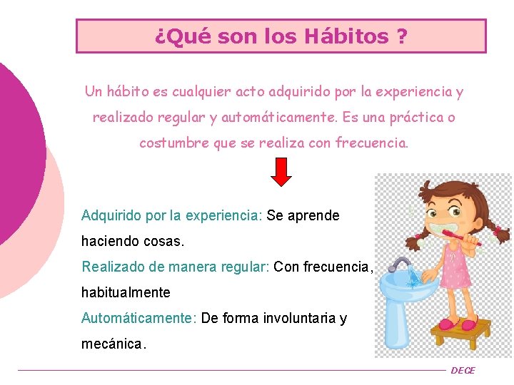 ¿Qué son los Hábitos ? Un hábito es cualquier acto adquirido por la experiencia