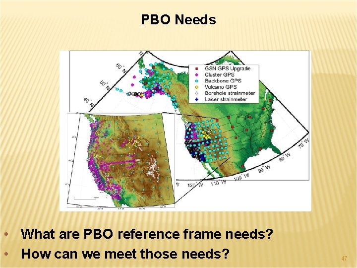 PBO Needs • What are PBO reference frame needs? • How can we meet