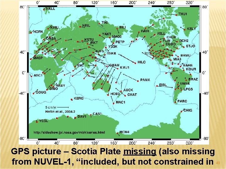 GPS picture – Scotia Plate missing (also missing from NUVEL-1, “included, but not constrained