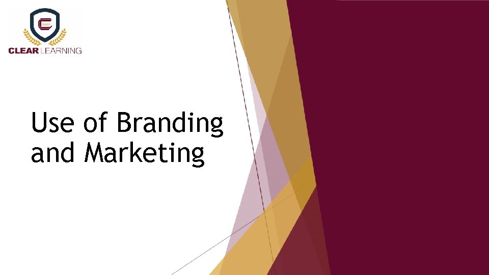 Use of Branding and Marketing 